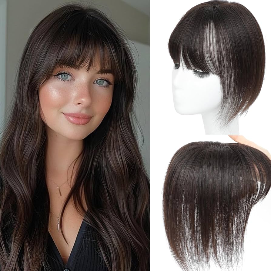 Comfortable&Breathable Straight Hair Topper With Bangs For Women With Thinning Hair