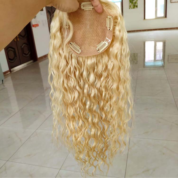 Premium Mono Base Curly Human Hair Toppers for Women