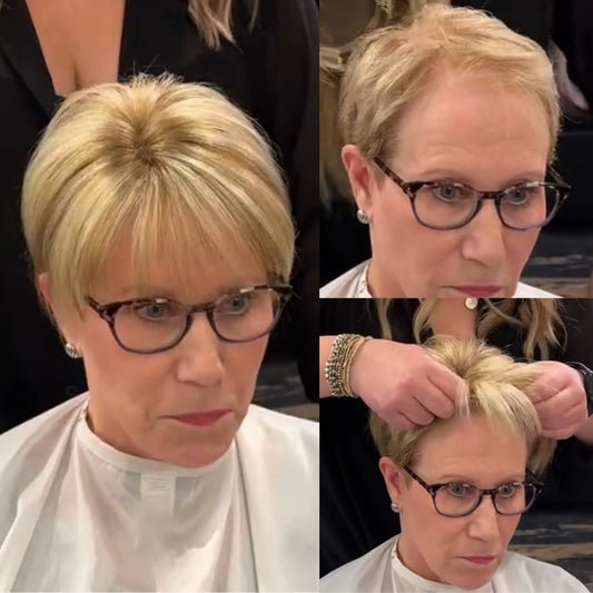 2025Hot Sale Breathable Short Hair Topper for Thinning Hair