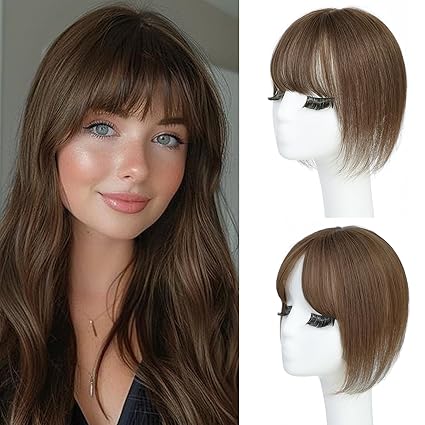 Summer Breathable&Natural Straight Hair Topper With Bangs For Women With Thinning Hair