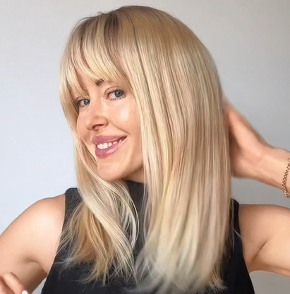 2025 Hot Sale Clip-In Hair Topper with Bangs Comfortable with good breathability