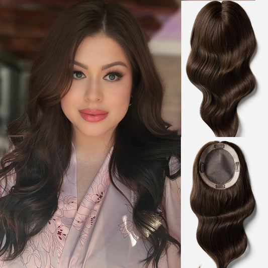 Premium Human Hair Breathable Mono Scalp Base Hair Toppers for Women