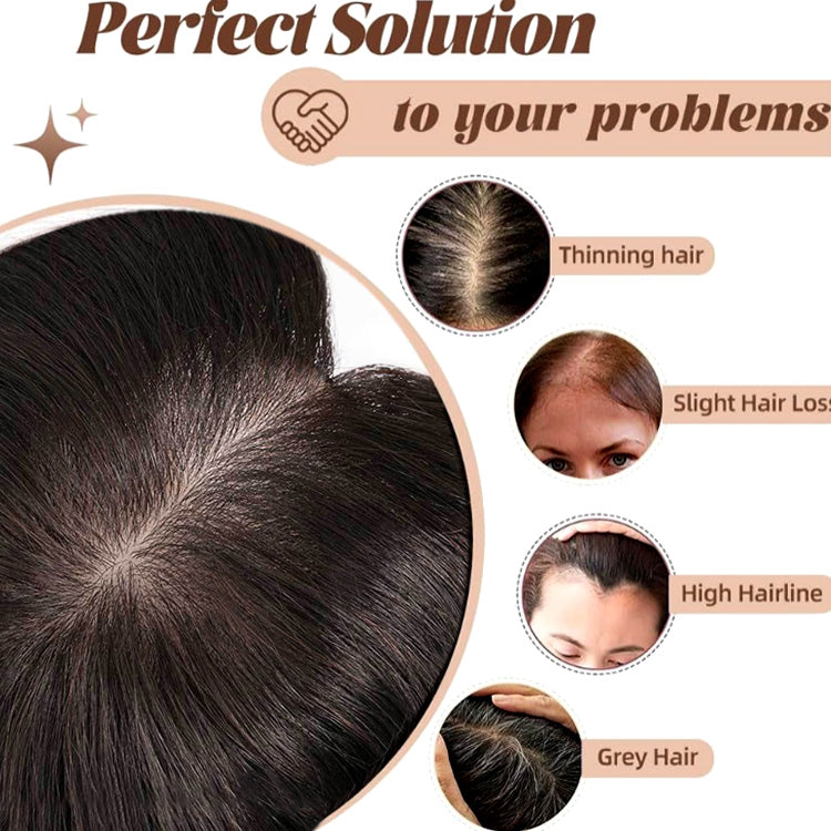 Hot Sale Free- Parted Stunning Design Straight Hair Topper without Bang🔥