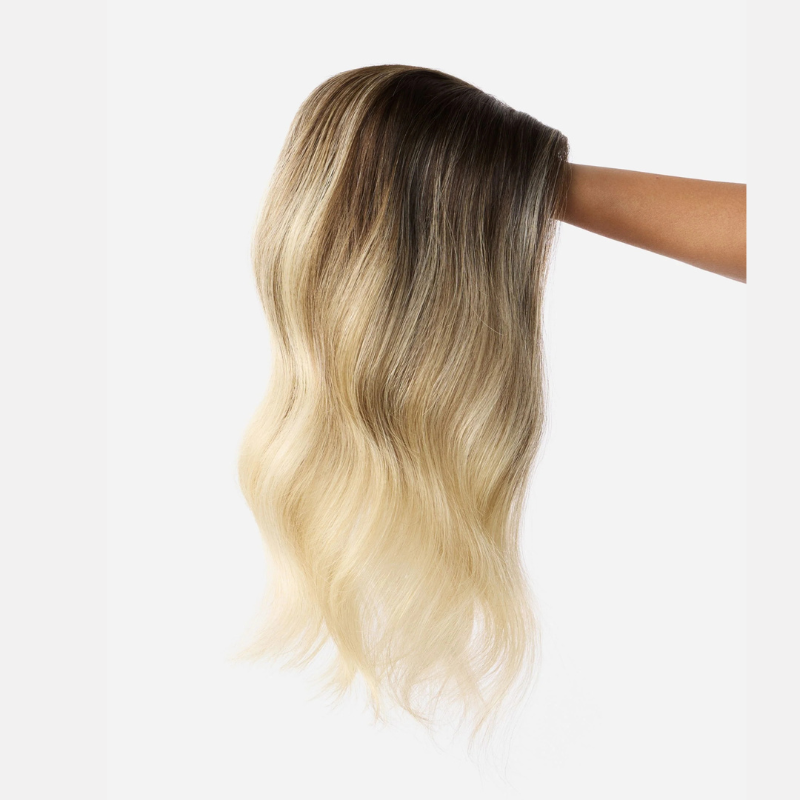 Ombre Balayage 100% Human Hair Topper With Bangs For Woman