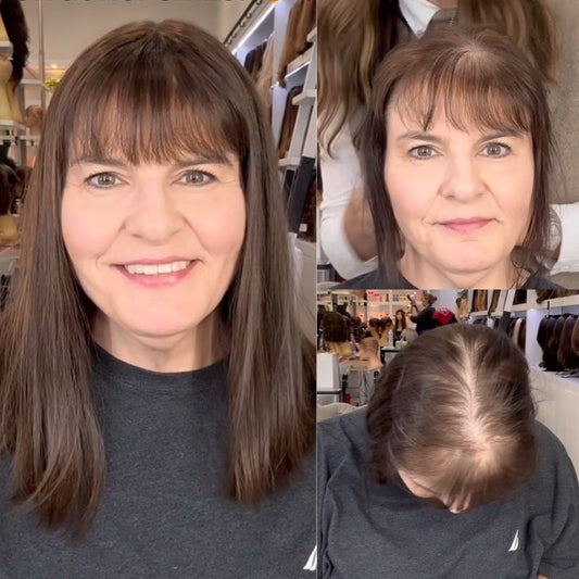 2025 Hot Sale  Clip-In Hair Topper with Bangs Comfortable with good breathability