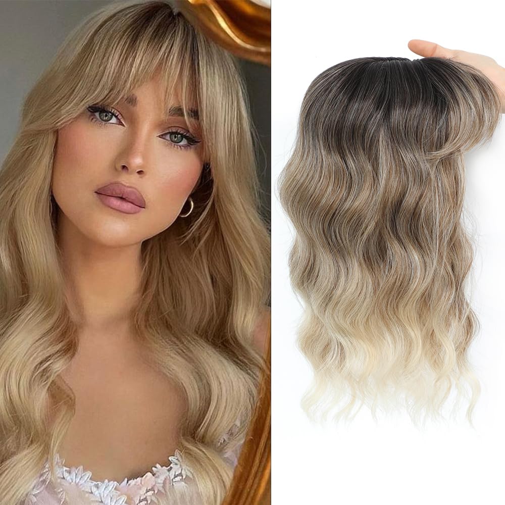 Hot Sale Premium Wavy Hair Topper With Bangs for Thinning Hair – Natural Looking Voluminous Human Hair