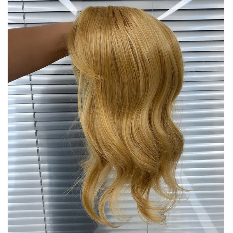 Beach Wave Human Long Hair Topper without Bangs