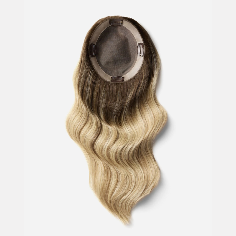 Ombre Balayage Human Hair Topper Without Bangs