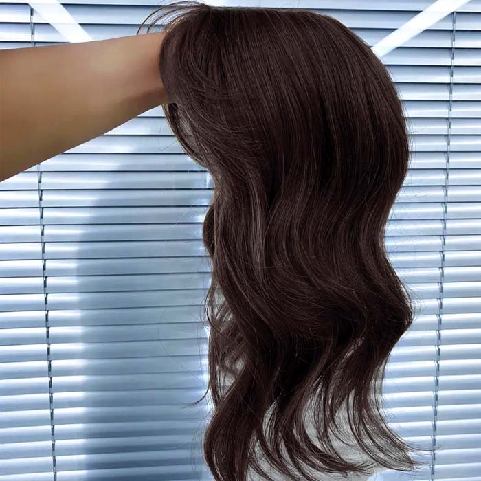 Beach Wave Human Long Hair Topper without Bangs