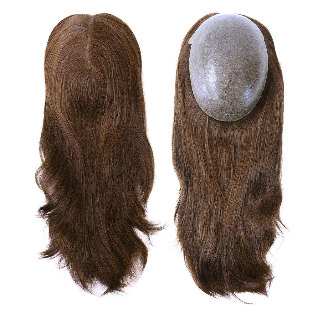 7X9'' Injected Full Thin Skin Base Human Hair Toppers for Women