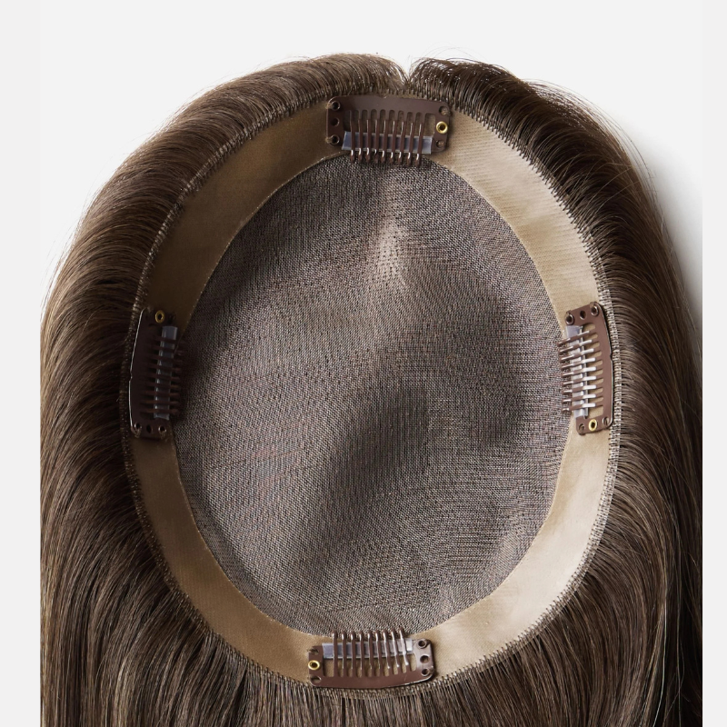 Ombre Balayage 100% Human Hair Topper With Bangs For Woman