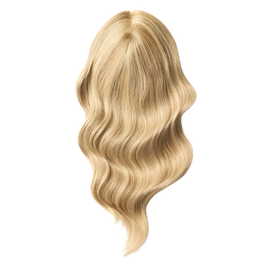 5*6 inches Mono Base Highlight Human Hair Toppers for Women Wavy Hair without Bangs