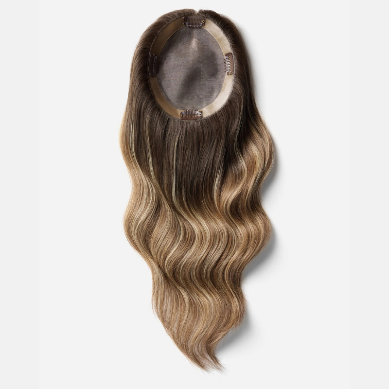 Ombre Balayage Human Hair Topper Without Bangs