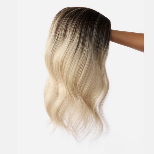 Ombre Balayage Human Hair Topper Without Bangs