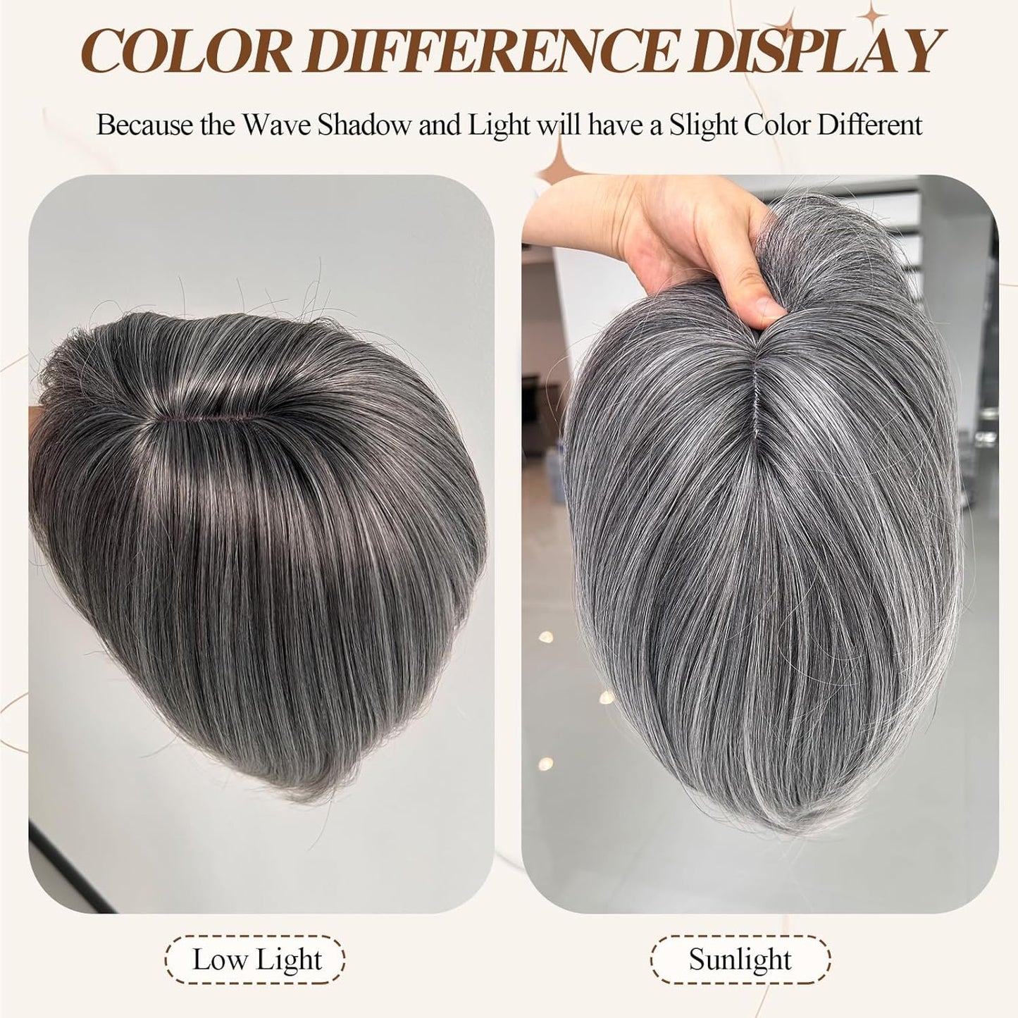 Summer Breathable Straight Hair Topper With Bangs For Thinning Hair
