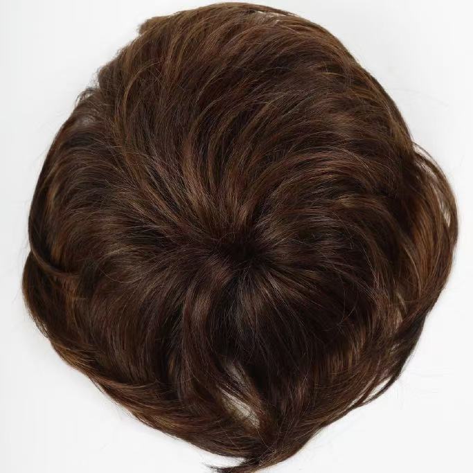 Short Pixie Cut Human Hair Topper with Bangs for Women