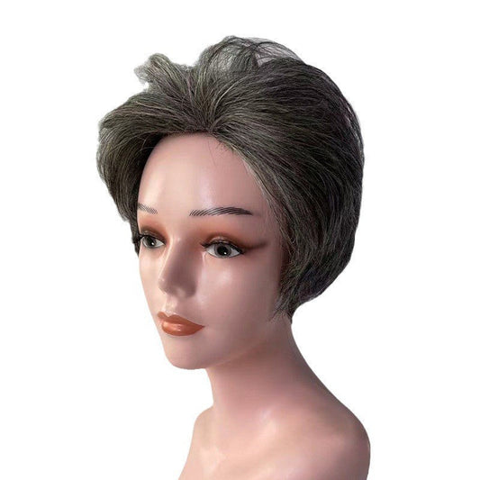 Fluffy and stylish salt pepper human hair wigs for women