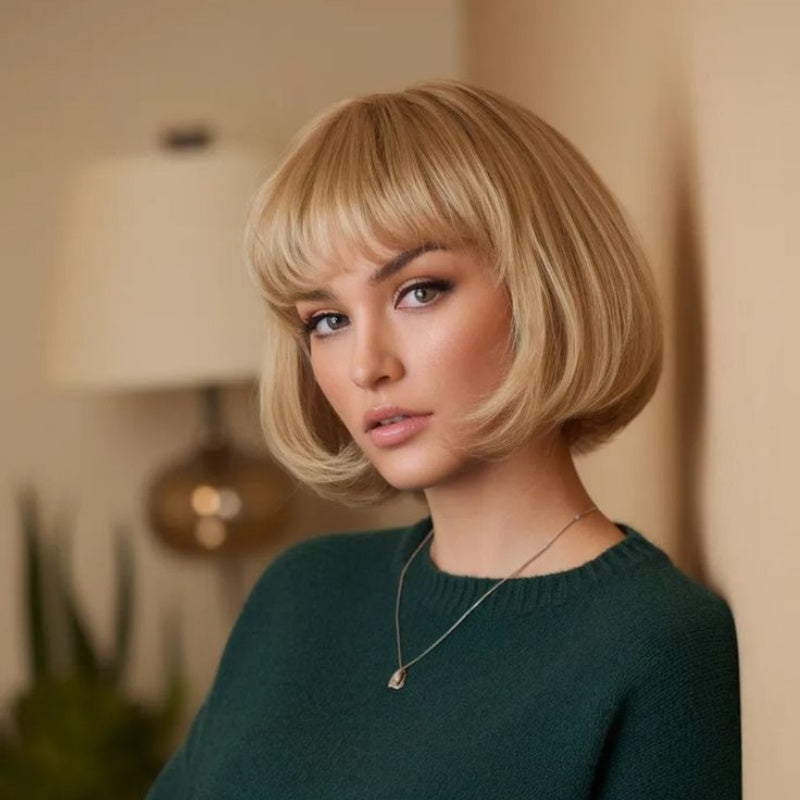 The most popular style Hair Topper with Bangs