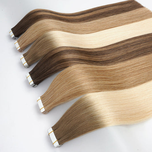 100g 40Pcs/pack 10 Inch Tape in Hair Extensions REMY Human Hair, Secure Skin Weft Hair Extensions Seamless