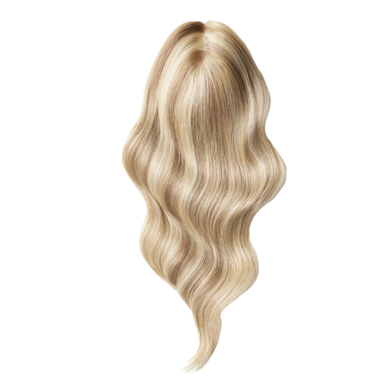 5*5 inches Mono Base Highlight Human Hair Toppers for Women Wavy Hair without Bangs