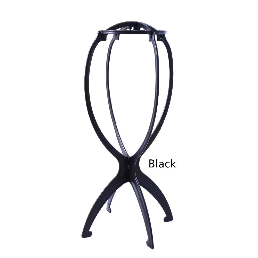 1PC Colorful Ajustable Wig Stands Plastic Hat Display 17x34Cm Portable Folding Wig Stand