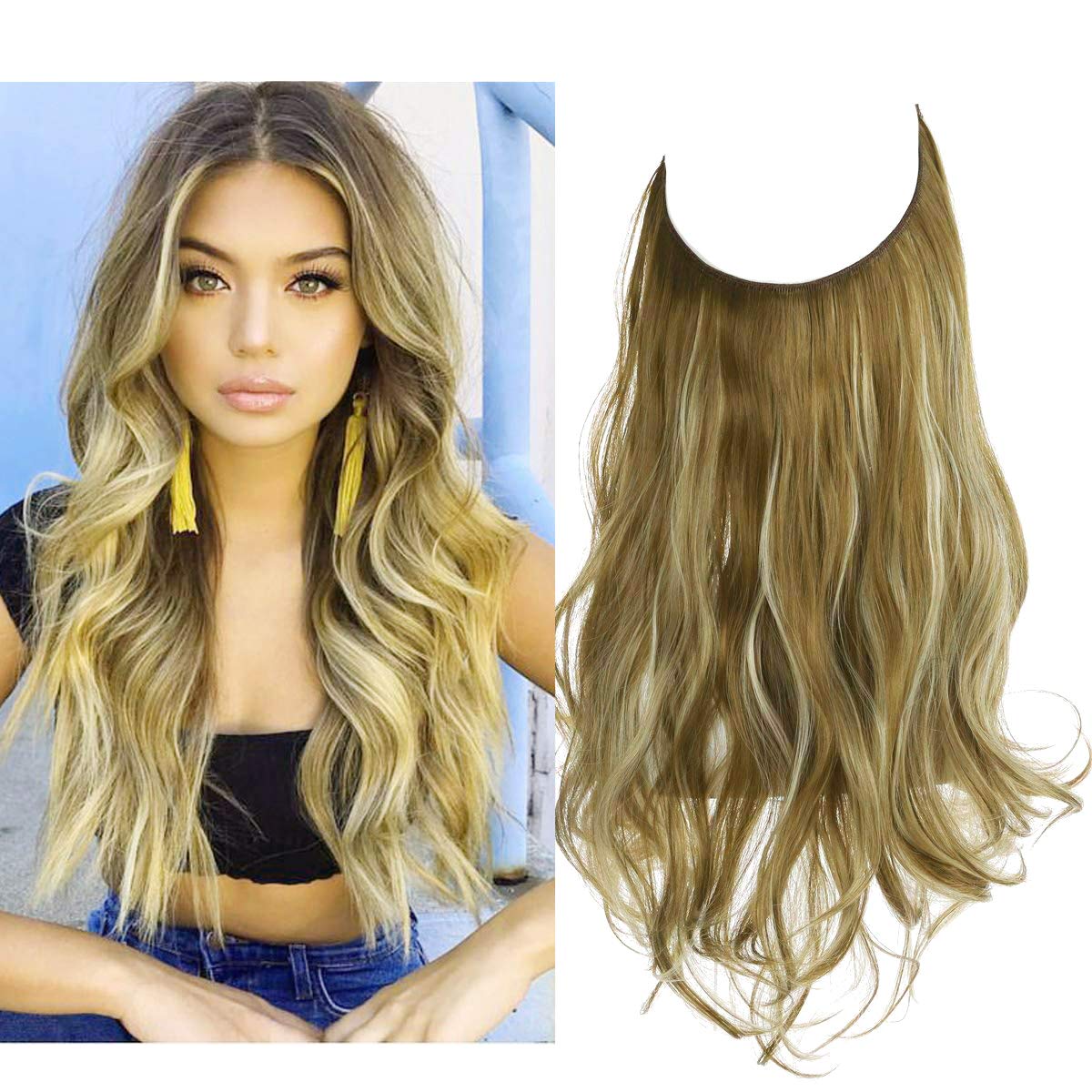 Hight Quality Halo Hair Extension Natural Hidden Wire Adjustable Transparent Wire