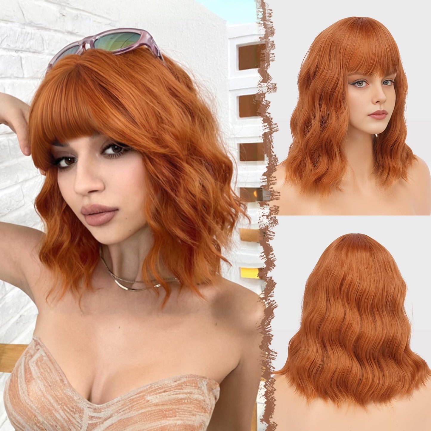 Summer Breathable Natural Wavy Hair Topper With Bangs For Women With Thinning Hair