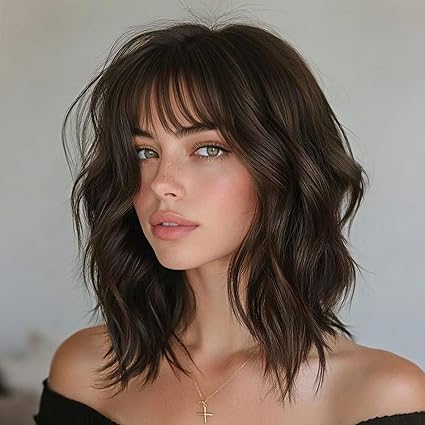 Hot Sale Natural Wavy Hair Topper With Bangs for Thinning Hair