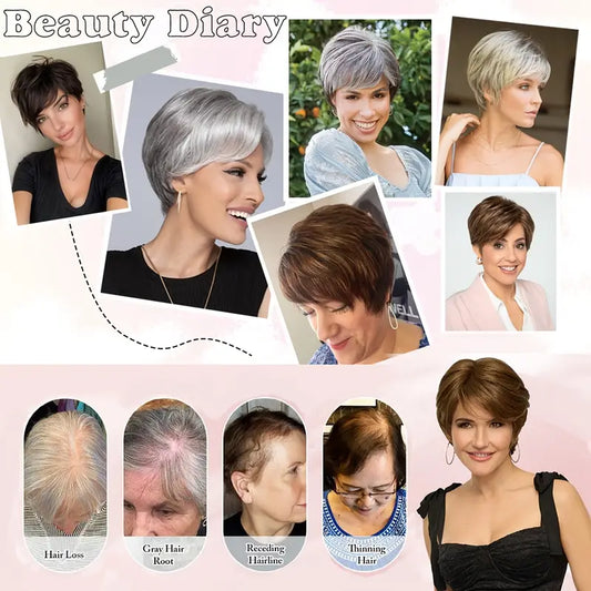 Summer Breathable Short Hair Topper for Thinning Hair