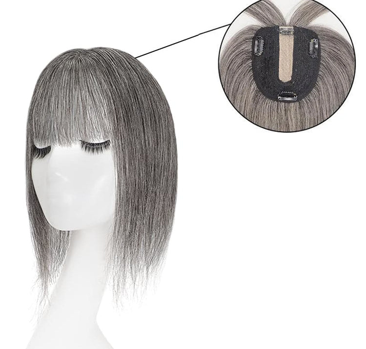 Breathable High Quality Hair Topper with Bangs for Women