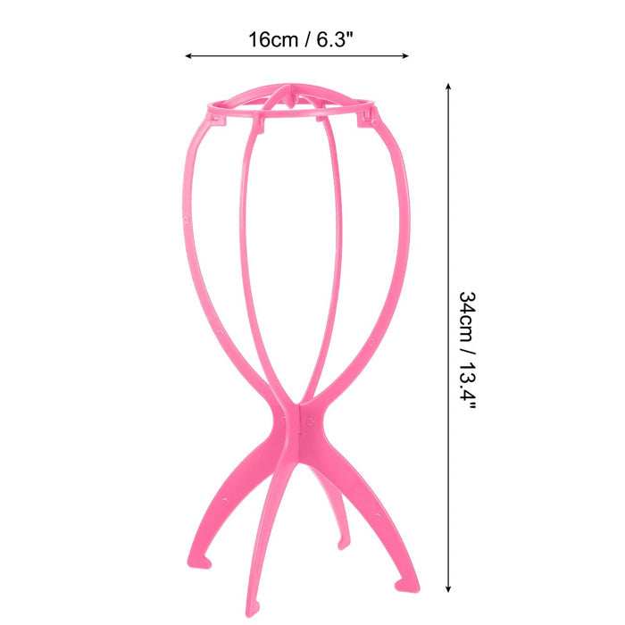 1PC Colorful Ajustable Wig Stands Plastic Hat Display 17x34Cm Portable Folding Wig Stand