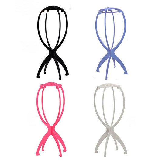 1PC Colorful Ajustable Wig Stands Plastic Hat Display 17x34Cm Portable Folding Wig Stand