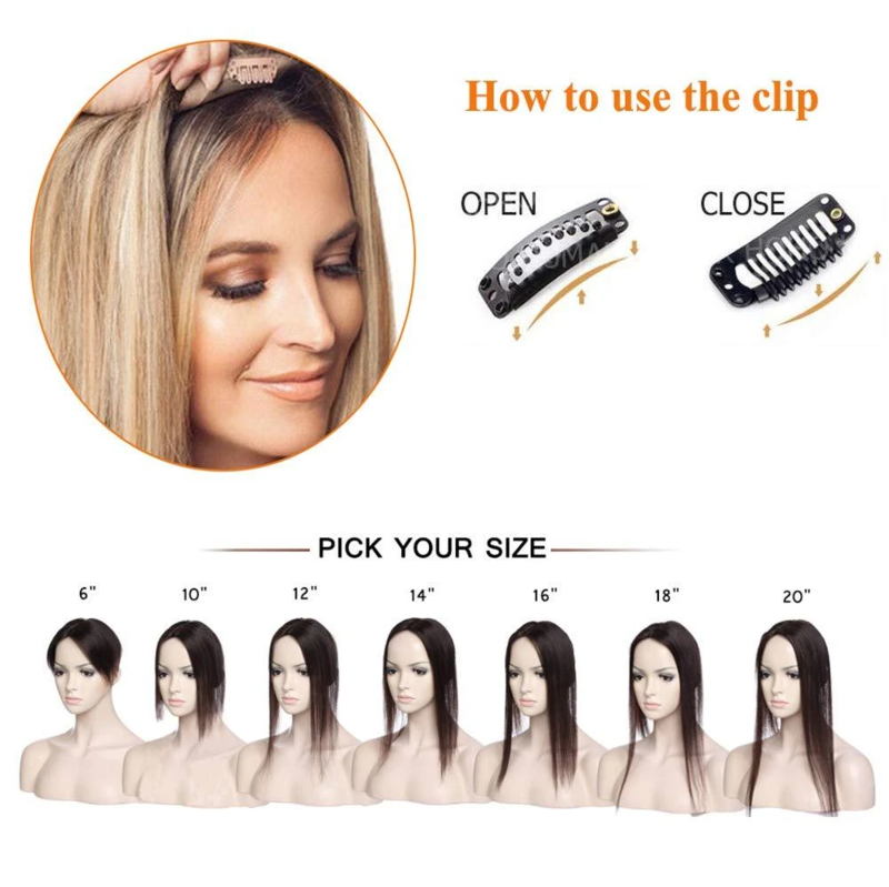 Straight Natural Hair Topper For Women High quality Hairstyle clips in own hair blends perfectly