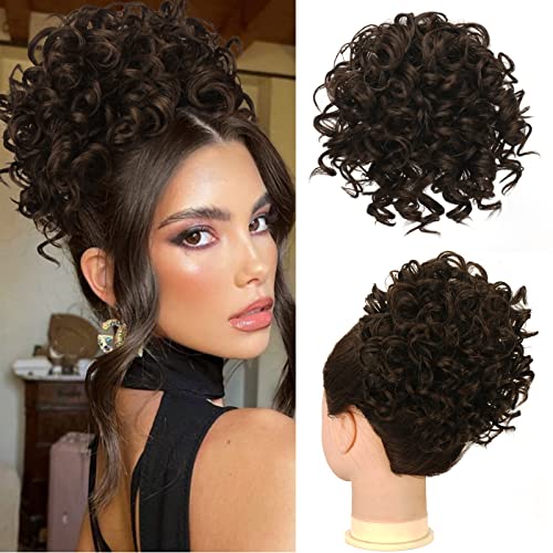 Loose Wave Large Curly Dish Donut Scrunchie Messy Bun Hair Extension