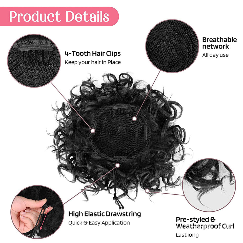 Loose Wave Large Curly Dish Donut Scrunchie Messy Bun Hair Extension