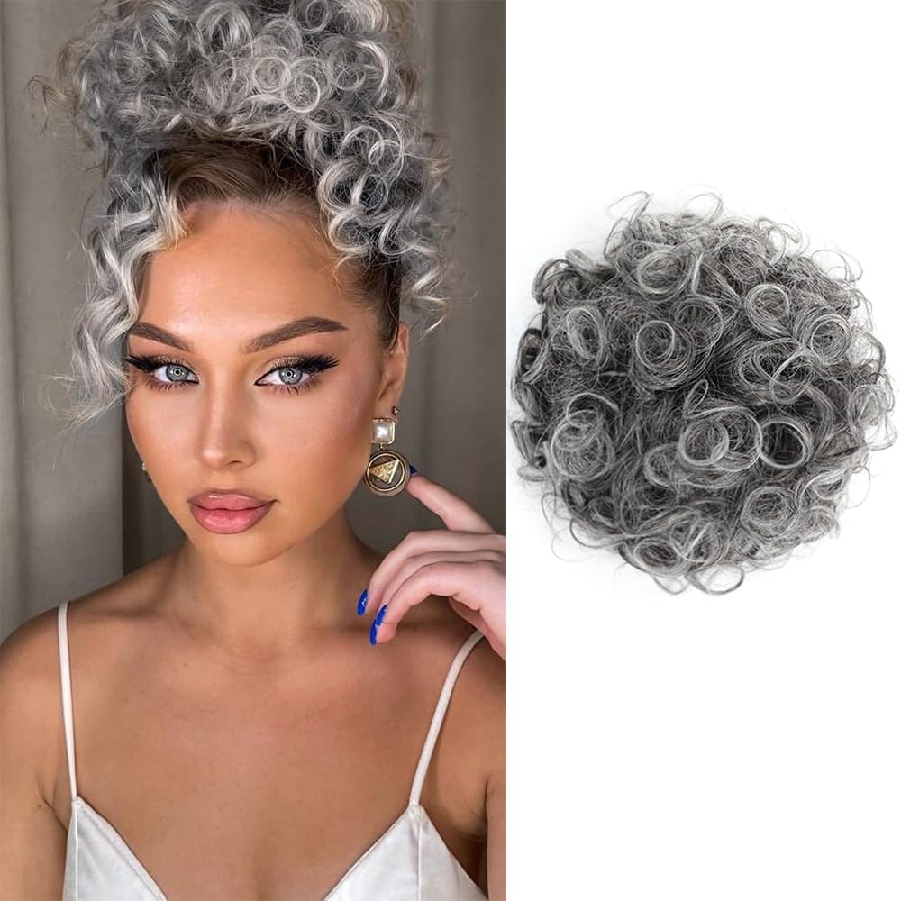 Loose Wave Large Curly Dish Donut Scrunchie Messy Bun Hair Extension