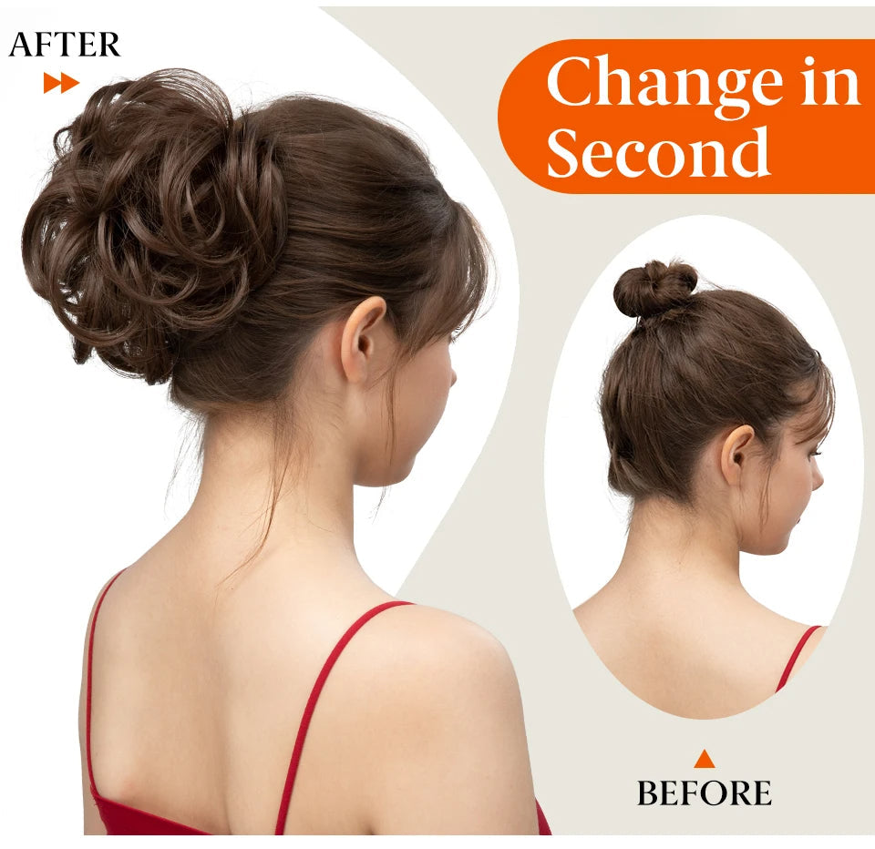 Effortless Elegance Side Comb Clip in Hair Bun Messy Bun Adjustable Styles