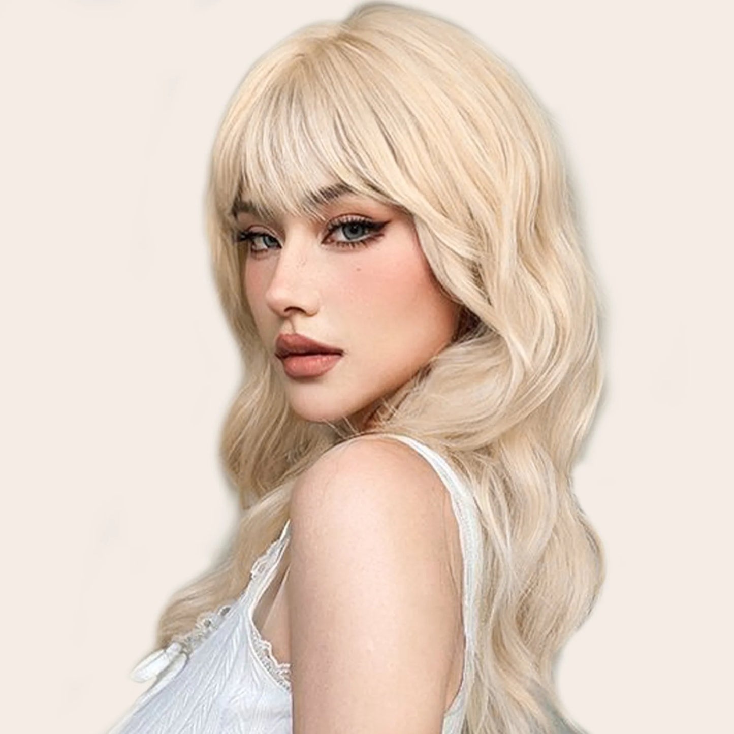 Luxury & Undetectable Natural Wavy Hair Topper With Bangs for Thinning Hair