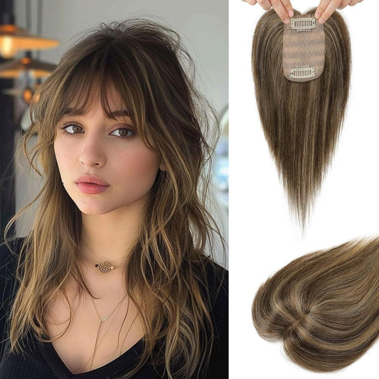 2.5"x3.5" Silk Base Effect 100% Human Hair Topper for Women