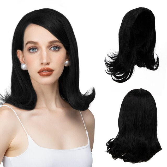 180% Density Half Wig Synthetic None Lace Heat Resistant Wig For Women Hair Wigs
