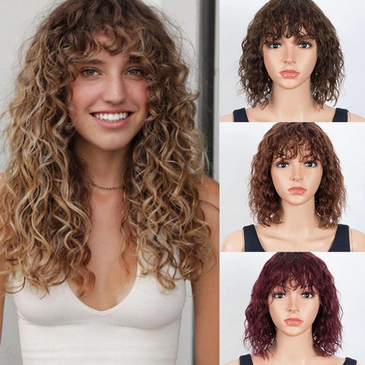 Flash Sale 🔔Full Handtied Swiss Base Curly Wavy Human Hair Toppers With Bangs