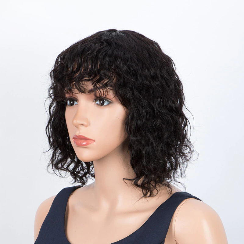 Flash Sale 🔔Full Handtied Swiss Base Curly Wavy Human Hair Toppers With Bangs
