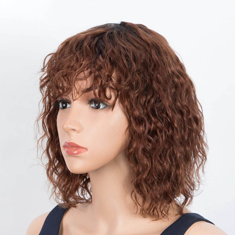 Flash Sale 🔔Full Handtied Swiss Base Curly Wavy Human Hair Toppers With Bangs
