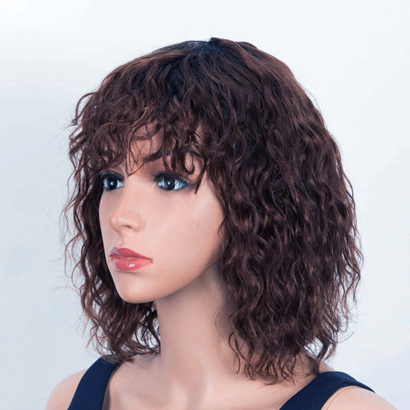 Flash Sale 🔔Full Handtied Swiss Base Curly Wavy Human Hair Toppers With Bangs