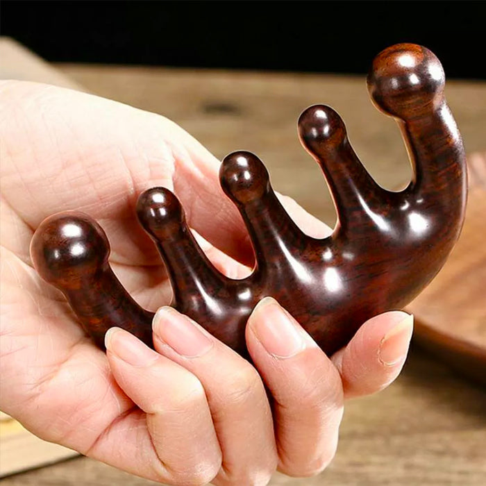 Wooden Massage Wide Teeth Hair Comb Meridian Scalp Massage Scraping Comb Promotes Hair Growth