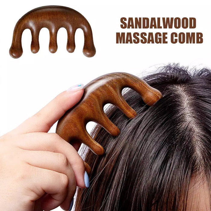 Wooden Massage Wide Teeth Hair Comb Meridian Scalp Massage Scraping Comb Promotes Hair Growth