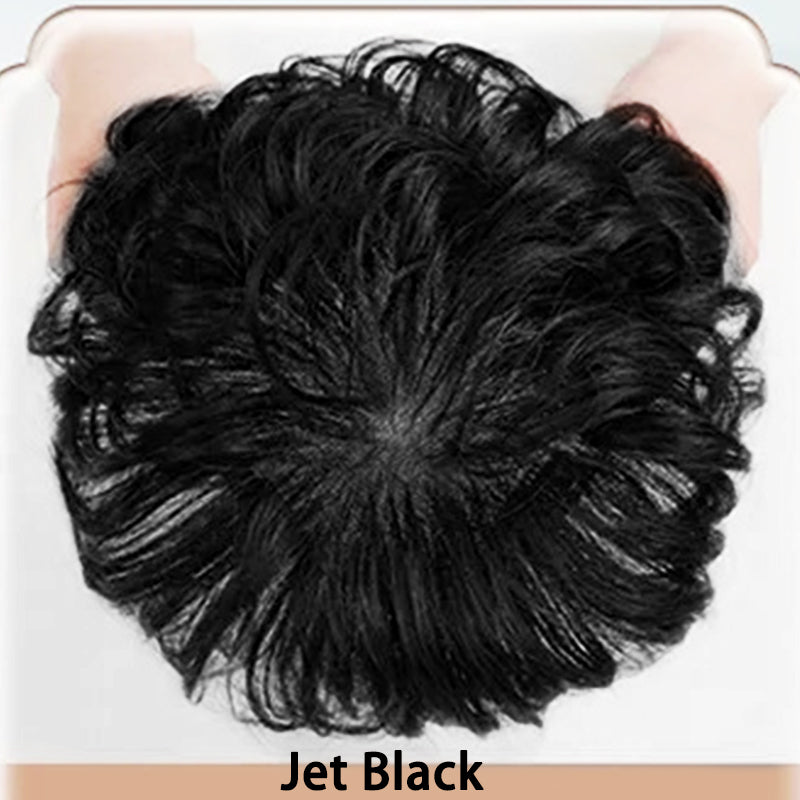 Flash Sale 🔔 Invisible Hand Tied Swiss Lace Base Real Human Short Hairpiece for Women