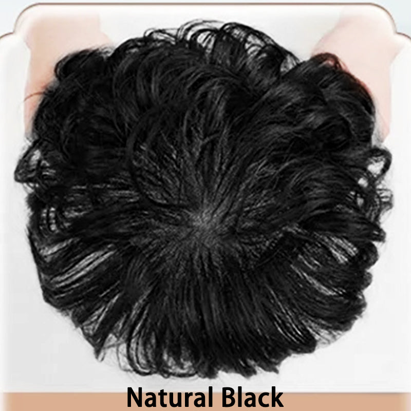 Flash Sale 🔔 Invisible Hand Tied Swiss Lace Base Real Human Short Hairpiece for Women