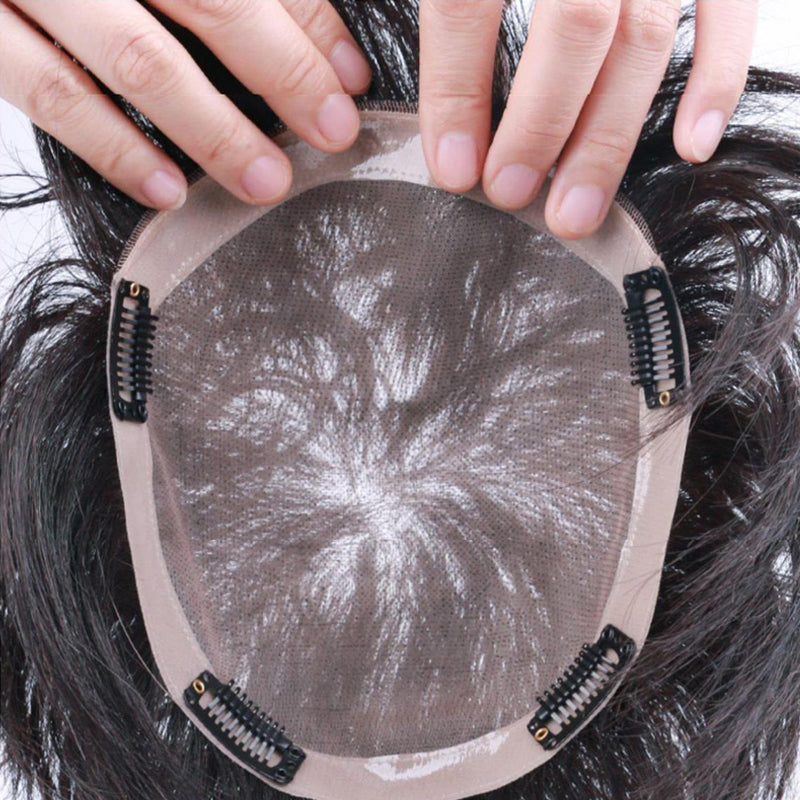 Flash Sale 🔔 Invisible Hand Tied Swiss Lace Base Real Human Short Hairpiece for Women