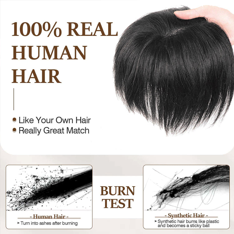 7*10cm Grey Natural Hair Topper for Women Cover and Add Hair Volume for Thinning Hair